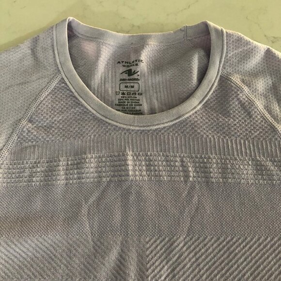Athletic Works Dri-More Activewear Sh Slv Crew Neck Nylon Top Lavender Sz M NWOT - Picture 3 of 8